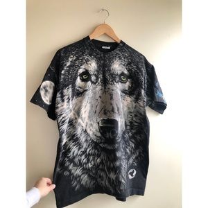 Vintage 1995 Wolf Graphic Tee Size X Large